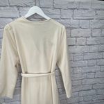 Apostrophe Vintage  Sears Lightweight Fleece Robe Cream Floral Size L Belted Photo 7