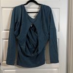 FP Beach Free People Beach Teal Faux Wrap Open Back Top large Photo 4