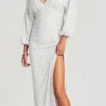 Retrofete Camille White Sequin Gown Maxi Dress Size Small NEW Photo 0