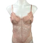 Bardot  Britney Pink Lace Sleeveless Strap Cami Corset Underwire Bodysuit Top 8/M Photo 3