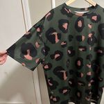 SheIn Women’s Dark Green Camo Cheetah Print Short Sleeve Shirt size XL Photo 1