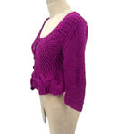 Free People Purple Taf Cable Knit Cardigan Sweater Size XS Photo 4
