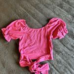 Listicle Pink Tie Back Top Photo 4