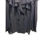 Lillie Rubin Silk Blouse Black Size M Vintage Size M Photo 5