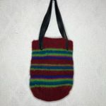 Leather & Wool‎ Sweater Purse Red Photo 3