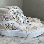 Vans  Womens Fillmore High Top Sneaker Shoes Size 6.5 Satin Floral Embroidered Photo 0