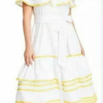 LISA MARIE FERNANDEZ x Target Large LINEN BLEND TIERED RIC RAC DRESS White Photo 1
