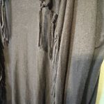 One World  Brown Fringe Cardigan Open Front Boho Sweater sz M Lightweight Photo 2