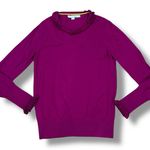 Boden Size 10 M/L Barbie Pink Ruffle Trim Wool + Cotton Pullover Sweater K0041 Size L Photo 0