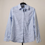 H&M blue and white striped women's dress shirt NEW 6 Photo 0