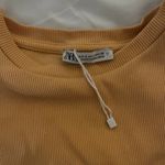 ZARA Flutter Sleeve Orange Cap Sleeve Top Photo 3
