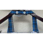 Vintage 60s Blue Plaid One Piece Halter Romper Pinup Rockabilly Women's XXS USA Photo 6