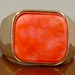 H&M Gold Ring with orange pinkish stone  Photo 0
