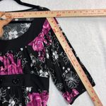 Studio 1940  L Dress Black Pink Floral Polyester Stretch Cottagecore Romantic Photo 7