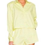 L'Academie Revolve Tory Button Down Poplin Shirt in Cornsilk Sz M Photo 0