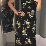H&M Black Floral Maxi Dress With Slit Photo 0