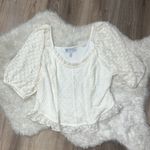 Jessica Simpson  Ivory Cream Lace Blouse Sz M/L Photo 7