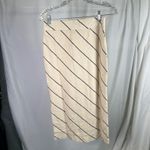 Lou & grey Skirt Women's Size S Beige Navy Striped Cotton Blend Casual Career Photo 8