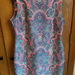 Tommy Hilfiger  Paisley Scuba Sheath Dress Size 14 Pink Multi Business Work Wear Photo 0