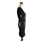 Baby Phat  Y2K Black Knit Draped Distressed Dress Size L Photo 2