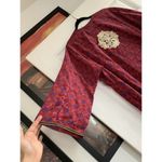 Milan Fashions India Urban Casual Medoum Maxi Long Dress Half Sleeve Leaves Boho Red Size M Photo 8