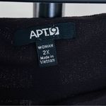 Apt. 9  Size 2X square-neck blouse ikat abstract green, black, beaded neckline Photo 4