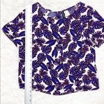 H&M Divided Purple Palm Frond Crop Top Size 6 Photo 2
