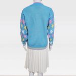 Vintage White 70s Preppy Pleated Polyester Pull On Midi Skirt Size 12 Photo 3