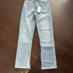 Just Black NWT  Denim Blue Women's Jeans Size 26 Long Line Slim Slit Straight Photo 1