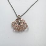 Lia Sophia  Blushing Rosette Rose Gold Tone Flower Silver tone chain necklace Photo 4