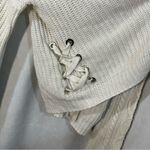 Almost Famous ‎ Knitted Crisscross Lace Cardigan/Sweater Cream Size Medium Photo 3