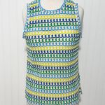 Johnny Was Jade Nili Crochet Knit Tank Top Blue Green Yellow Size Medium Stripe Photo 1