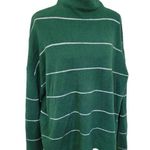 kim rogers  Green w/ Silver Stripes Petite Mock Neck LUREX Sweater PXL New Photo 0