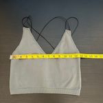 Free People  Gray Stretch V-Neck Strappy Crisscross Back Cami Cropped Top Size XS Photo 7