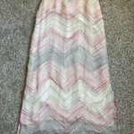 Whistles Silk Red White Chevron Maxi Skirt Casual Comfy 4 Photo 0