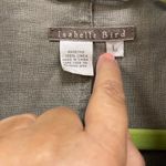 Isabella Bird linen jacket blazer size large khaki olive green with crochet Photo 4