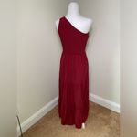 Womens One Shoulder Ankle Length Dress Size Small Red Photo 2