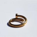 Titanium Steel Gold Plated Nail Ring Minimal Gift Photo 1