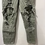 American Eagle  Jeans Olive Green High Rise Distressed Women Size 6 Petite Photo 2
