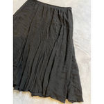 Women's Vintage Goth Victorian Black Krinkled MIDI Skirt Large Photo 1