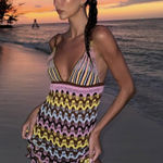 ZARA  multicolor boho Knitter  Crochet Beach summer vacation Dress Photo 0