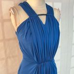 Ranna Gill blue sleeveless draped jersey gown with crystal embellishment size sm Photo 2