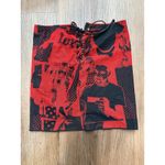 Edikted  Red Black Graphic Lace Up Mini Skirt  missing lace vintage Photo 4