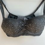 Aerie NWT Floral Lace Bralette Wireless Bra Charcoal Gray Size Medium Photo 1