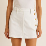 frame denim FRAME white side button mini stretch skirt Photo 0