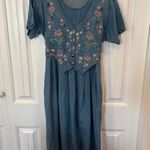 Denim Midi Dress With Built In Vest Size Large Photo 0