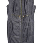 Per Se  Women's Denim Midi Zip Up Dress Size 12 Photo 0