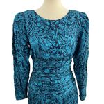 Maggy London Maggie London Vintage Silk Bodycon Dress Lined Shoulder Pads Zip Back Womens Photo 1