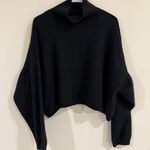 Free People  NWT Women’s Easy Street Crop Pullover Sweater Size Large Black Boho Photo 0