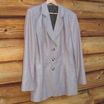 Escada Light Brown Stretch Silk Wool Blazer Tan Size 10 Photo 2